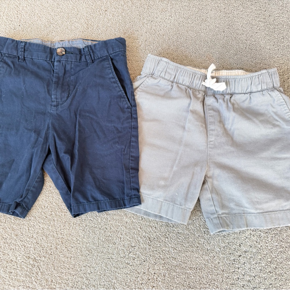 Crewcuts Light Gray and H&M Navy Chino Shorts